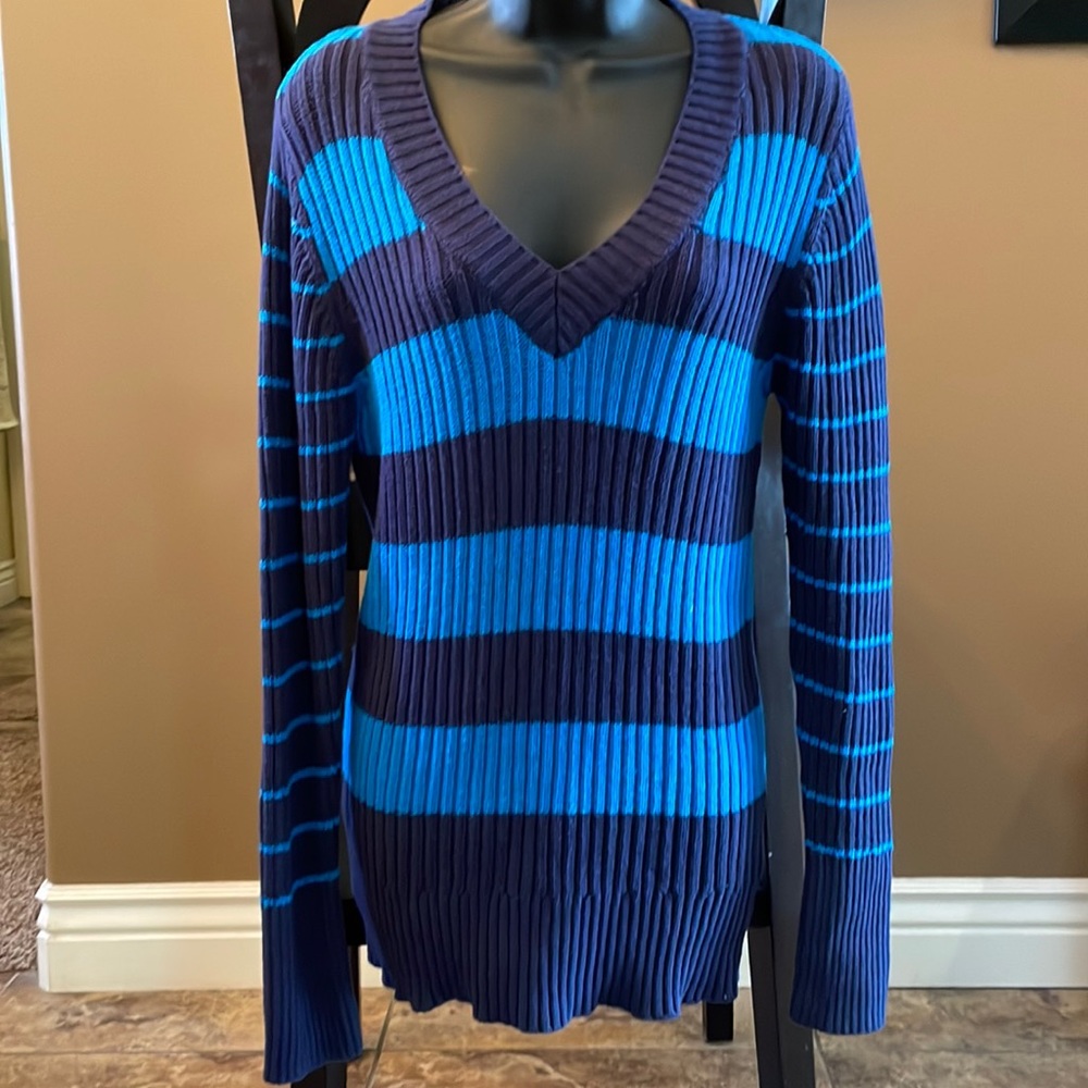 Blue striped sweater